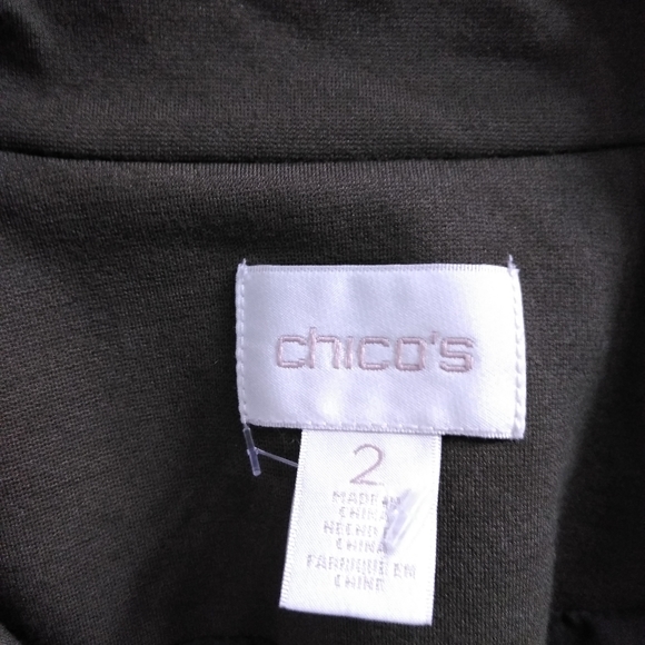 Chico's women's army green open front blazer - Picture 6 of 7